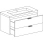 Meuble sous-vasque + vasque en céramique EPIL anthracite mat 2 tiroirs 860x550x510mm