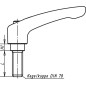 Levier de serrage avec Filetage mâle M 5 x 20 Niro