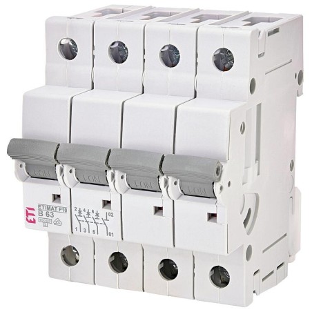 ETI Disjoncteur de protection de circuit ETIMAT P10 3-pôles + N, 10kA, B63, REG
