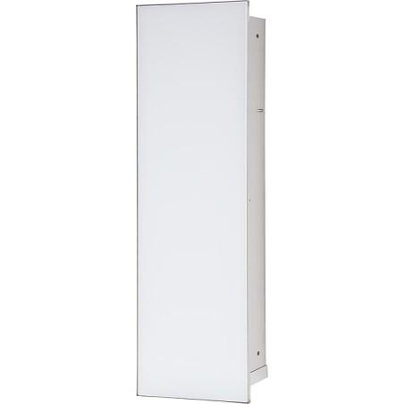 Niche à encastrer pour WC acier inoxydable complète Zero 600 1 porte vitrée blanche à gauche