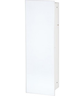 Niche à encastrer pour WC acier inoxydable complète Zero 600 1 porte vitrée blanche à gauche