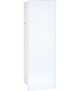 Niche à encastrer pour WC acier inoxydable complète Zero 600 1 porte vitrée blanche à gauche