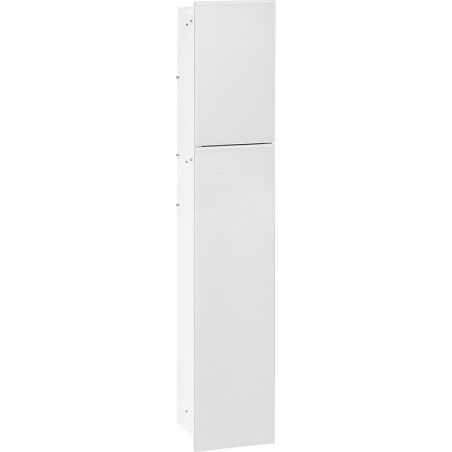 Niche à encastrer pour WC Flat 2 portes vitrées blanches l x H : Butée à droite 180 x 975 mm