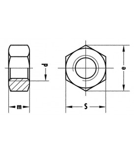 Ecrou hexagonal, galvanisé