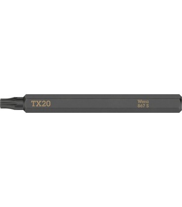 Embout de tournevis à frapper WERA TORX® T20 x 70 mm, entraînement hexagonal 1/4"