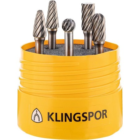 Kit Fraise-carbure KLINGSPOR 5 pièces denture spéciale