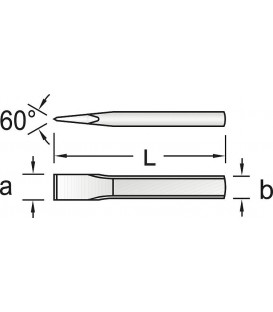 Ciseau plat à carreler Gedore, longueur 100 mm, largeur 10 mm