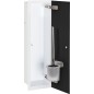 Niche à encastrer pour WC blanc laqué Flat 450 1 porte vitrée noire à droite