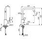 Mitigeur d'évier Hansapolo saillie 203 mm commande latérale, orientable chrome