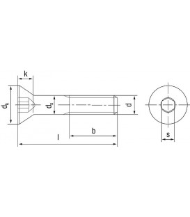 Vis à tête fraisée à six pans creux 8.8 DIN 7991 galvanisées M 3 x 6 conditionnement : 500