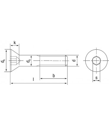 Vis à tête fraisée à six pans creux 8.8 DIN 7991 galvanisées M 3 x 6 conditionnement : 500