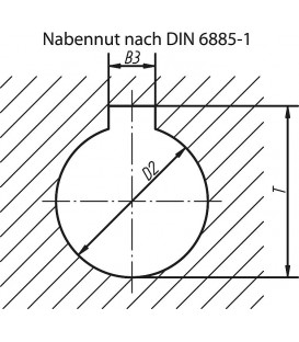 Volant a disque DRM 200 x 20 aluminium, avec poignee et denture