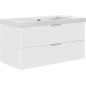 Meuble sous vasque + vasque en céramique EPIL blanc mat 2 tiroirs 860x550x510mm