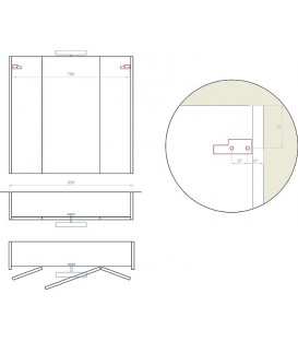 Ensemble de meubles de salle de bains EPIL série MBF anthracite mat 2 tiroirs largeur 860mm