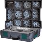 Assortiment de vis universelles Jet-Fast® bleu-galvanisé (Silverline),TX 2750 pièces en L-BOXX + 6 Bits + 1 support aimant