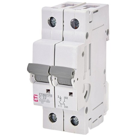 ETI Disjoncteur de protection de circuit ETIMAT P10 1-pôle + N, 10kA, C32, REG