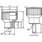 Bouton molete avec Filetage mâle M 6 x 30