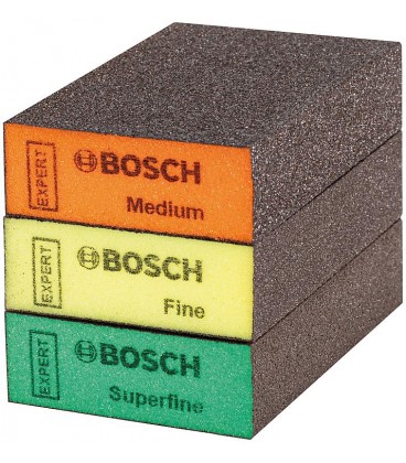 Set d’éponges abrasives BOSCH® EXPERT 69 x 97 x 26 mm, moyen, fin, ultrafin, 3 pièces