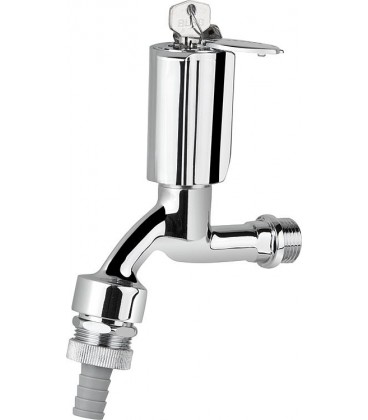 Schell vanne d'ecoulement Secur verrouillable avec clapet anti-retour, DN15 1/2", chrome