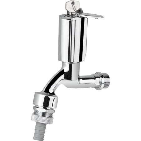 Schell vanne d'ecoulement Secur verrouillable avec clapet anti-retour, DN15 1/2", chrome