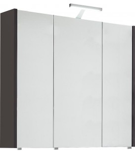 Armoire à glace avec éclairage anthracite mat 3 portes 850x750x188mm