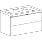 Meuble sous-vasque + vasque en céramique EOLA anthracite brillant 2 tiroirs 710x580x380mm