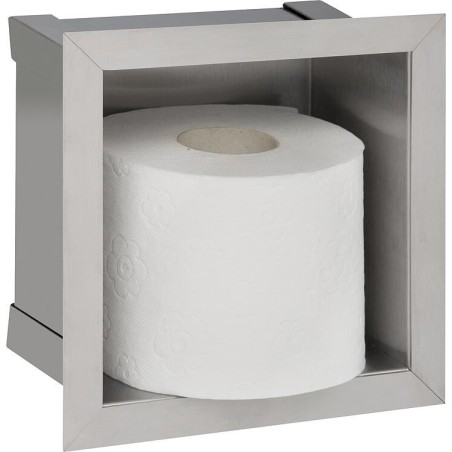 Niche à encastrer pour rouleau papier WC lxhxp: 180x180x100 mm inox