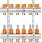 Collecteur de circuit de chauffage evenes M 6,7 Dynamic, DN25 (1") laiton, 7 circuits de chauffage avec débitmètre