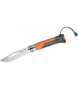 Couteau de poche Opinel n° 08 Outdoor, orange/gris, 254269