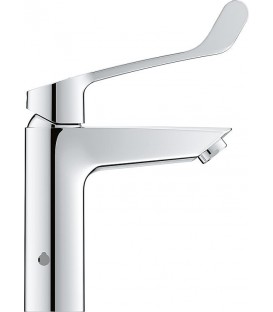 Mitigeur lavabo Grohe Eurosmart M-Size, chrome avec protection thermique anti-brûlure levier long