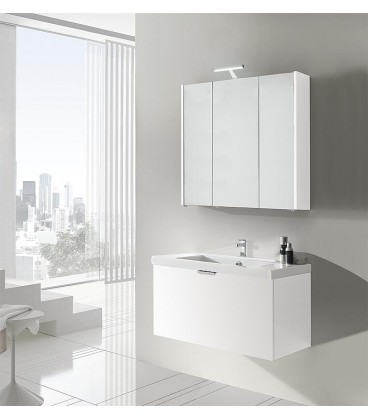 Ensemble de meubles de salle de bains EPIL Série MBF blanc mat 1 tiroir largeur 860mm