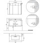 Ensemble de meubles de salle de bains EPIL Série MBF blanc mat 1 tiroir largeur 860mm