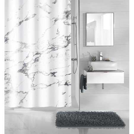 Rideau de douche ELTIONA 100% polyester 1800 x 2000 mm, 12 œillets