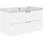 Meuble sous- vasque + vasque en céramique EPIL blanc mat 2 tiroirs 710x550x510mm