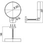 Miroir cosmétique mural emco prime 3x/7x, bras flexible Ø:202mm