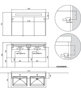 Ensemble de meubles de salle de bains EPIC série MBH anthracite mat 2 tiroirs