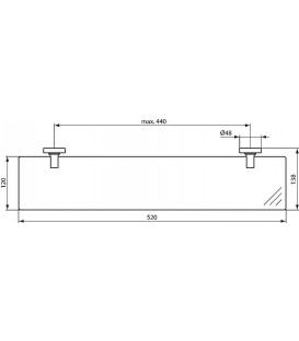 Tablette en verre Ideal Standard IOM 520 mm, noir mat