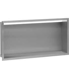 Niche mural avec éclairage LED lxhxp: 625x325x150 mm paroi arrière inox