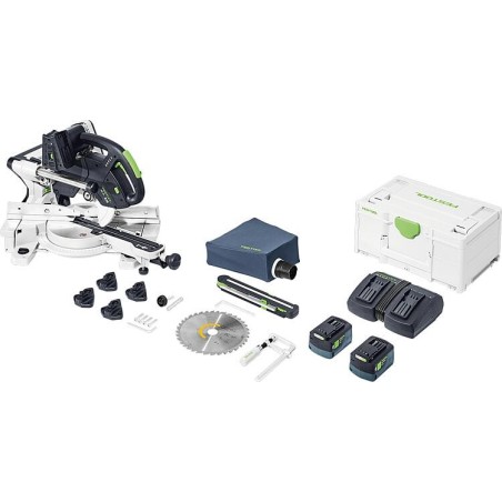 Scie à onglet sans fil Festool 2 x 18 V KSC 60 EB 5,0 I-Plus KAPEX, avec 2x 5 Ah batteries et chargeur