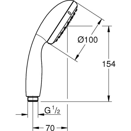 Douchette manuelle Grohe Tempesta 100 1 jet Ø 100 mm, chromé