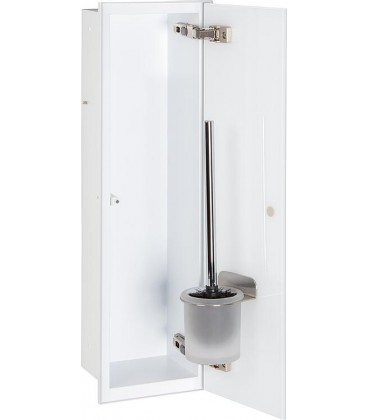 Niche à encastrer pour WC blanc laqué complète Zero 450 1 porte vitrée blanche à droite