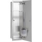 Niche à encastrer pour WC inox brossé Flat 600 1 porte vitrée grise à droite