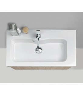 Ensemble de meubles de salle de bains EOLA blanc mat, 2 portes, largeur 710mm