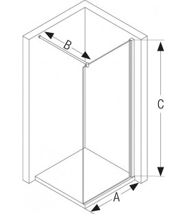 Paroi de douche en verre Walk-In Hüppe modulaire avec kit de profilés muraux, l x H x P : 735-750 x 2000 x 6 mm ETC argenté mat