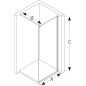 Paroi de douche en verre Walk-In Hüppe modulaire avec kit de profilés muraux, l x H x P : 735-750 x 2000 x 6 mm ETC argenté mat