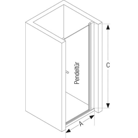 Porte battante 1 élément Koralle TwiggyPlus profilé argent mat l. : 870-910 mm H. : 2000 mm 6 mm verre avec revêtement