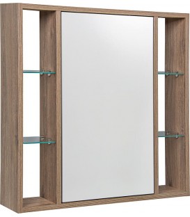 Armoire à glace Lucky avec côtés ouverts et 1 porte, avec E-Box, chêne Nabucco, 740x750x160mm