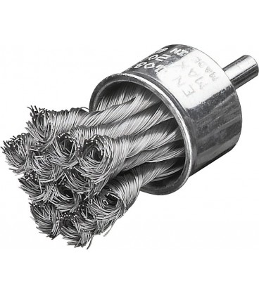 Brosse pinceau fil metallique 0,25mm diam.29mm avec tige 6mm