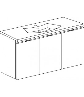 Meuble sous-vasque + vasque en fonte minérale ENOVI blanc brillant 3 portes 1060x535x510mm