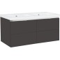 Meuble sous-vasque + vasque en fonte minérale EPIC anthracite mat 4 tiroirs 1210x580x510mm